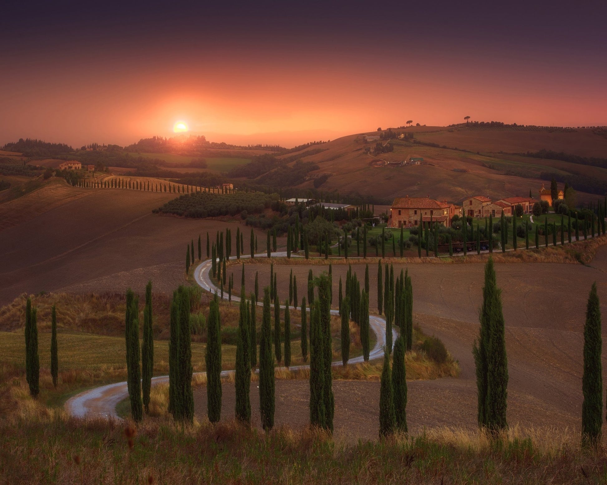Tuscan Sunset Landscape