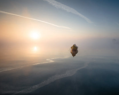 Golden Boat Reflection