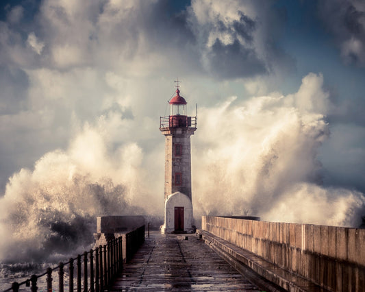 Lighthouse Storm Waves