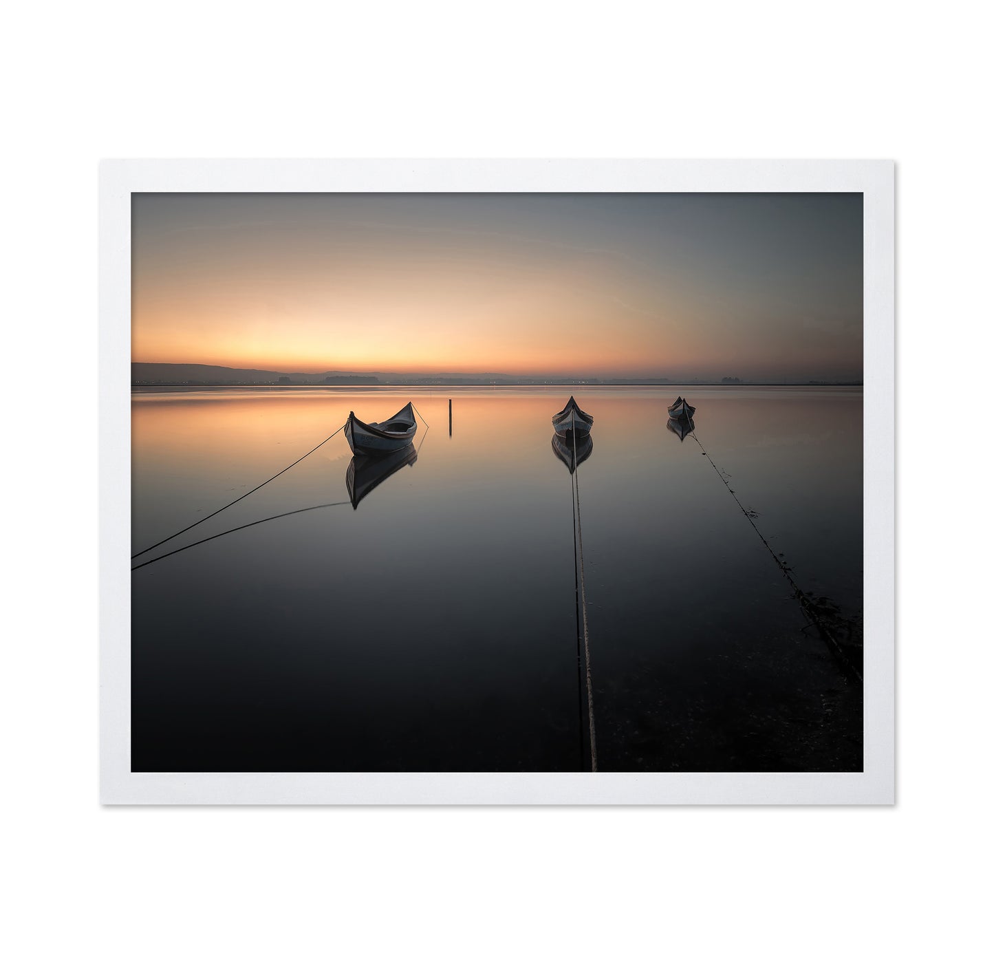 Calm Boats at Sunset