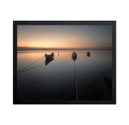 Calm Boats at Sunset
