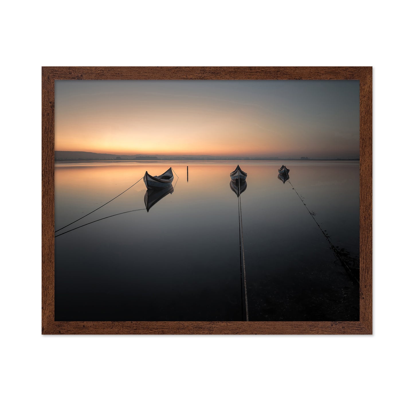 Calm Boats at Sunset