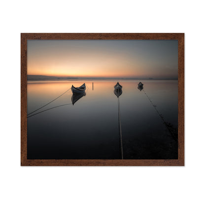 Calm Boats at Sunset