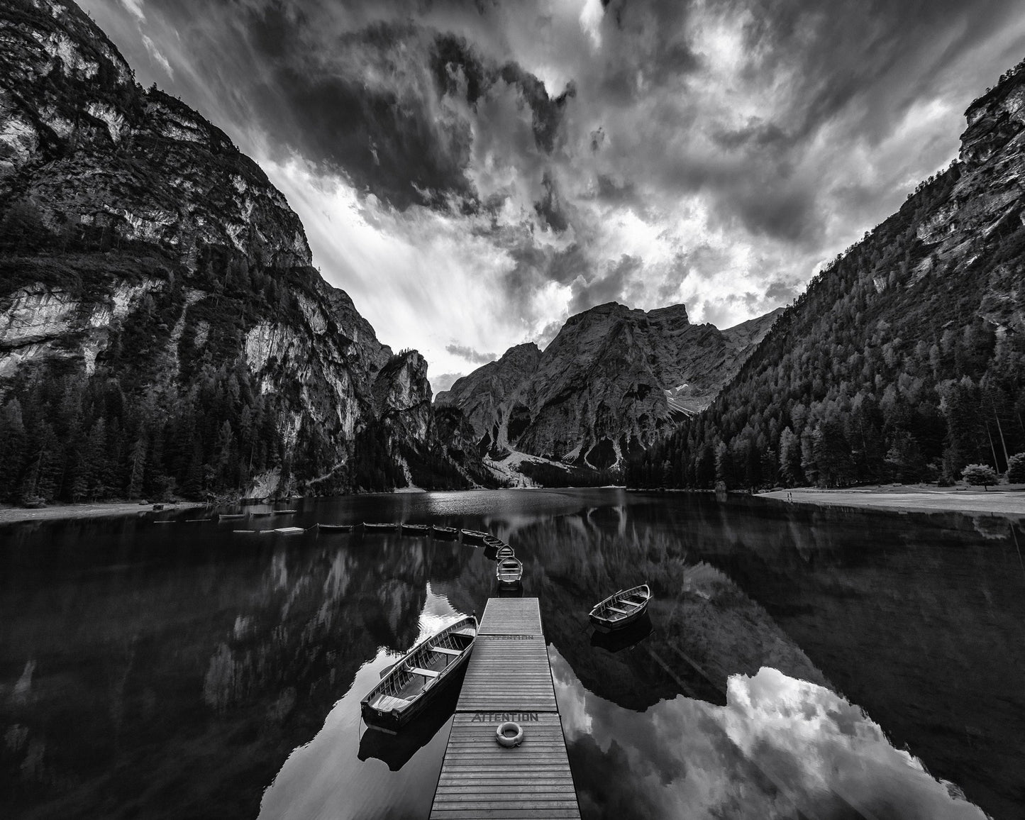 Lake Braies Monochrome