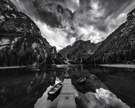Lake Braies Monochrome