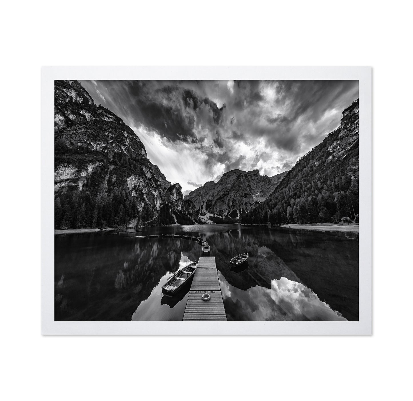 Lake Braies Monochrome