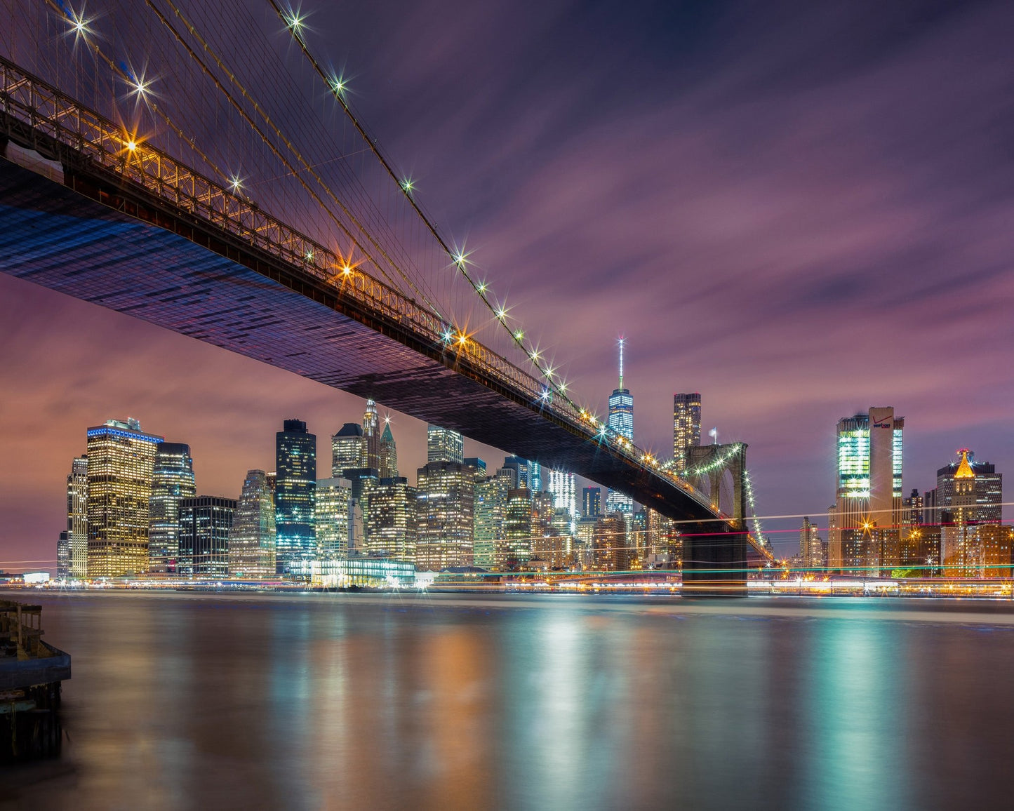 Brooklyn Bridge Night Lights