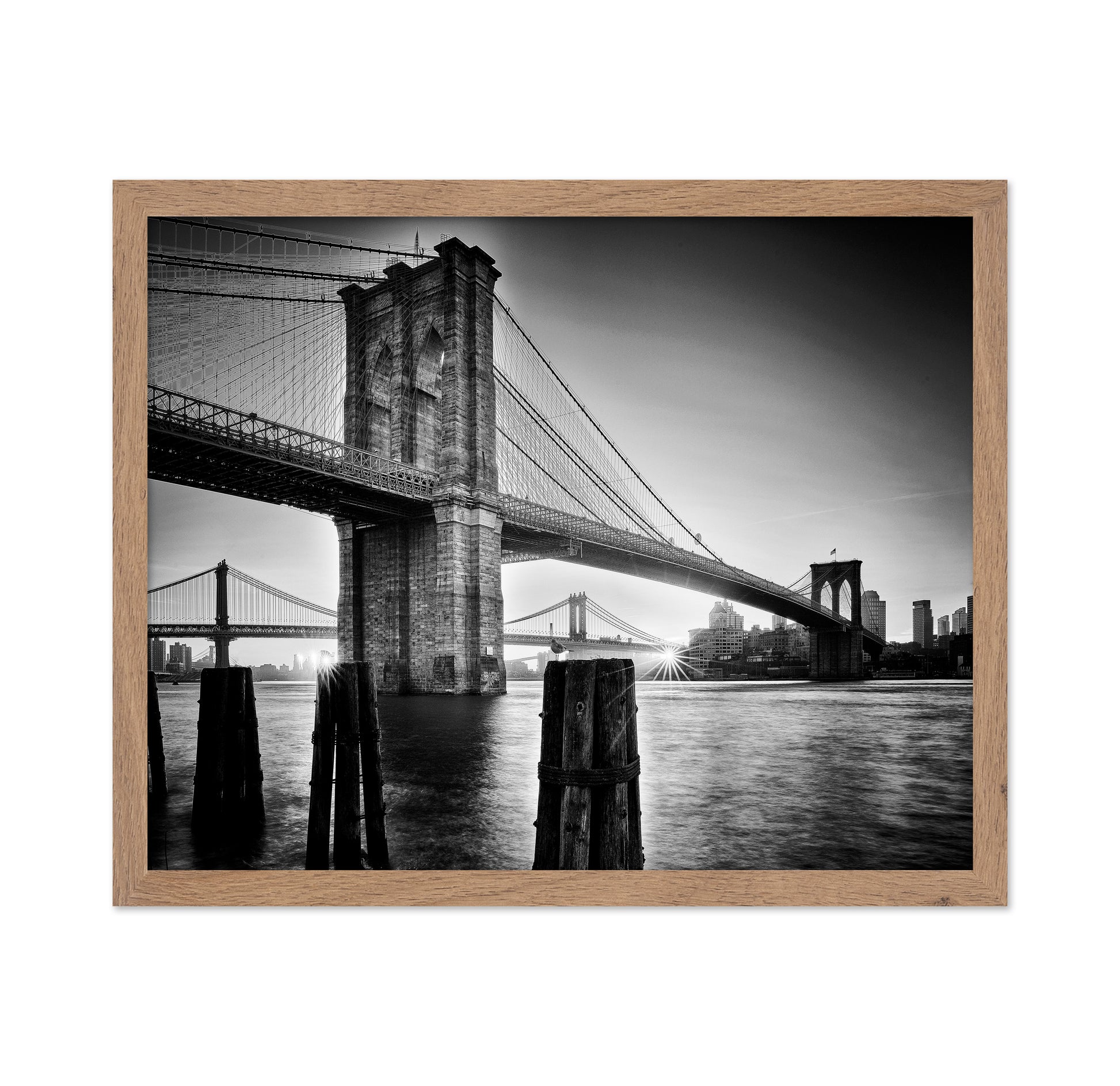 Brooklyn Bridge Sunrise BW