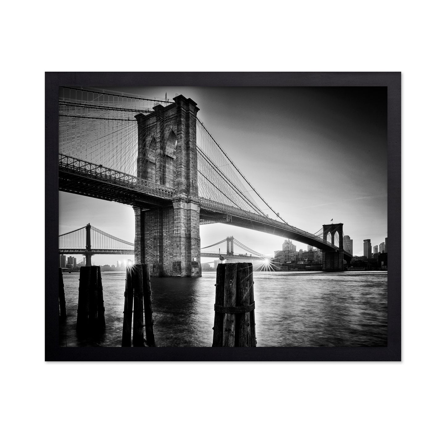 Brooklyn Bridge Sunrise BW