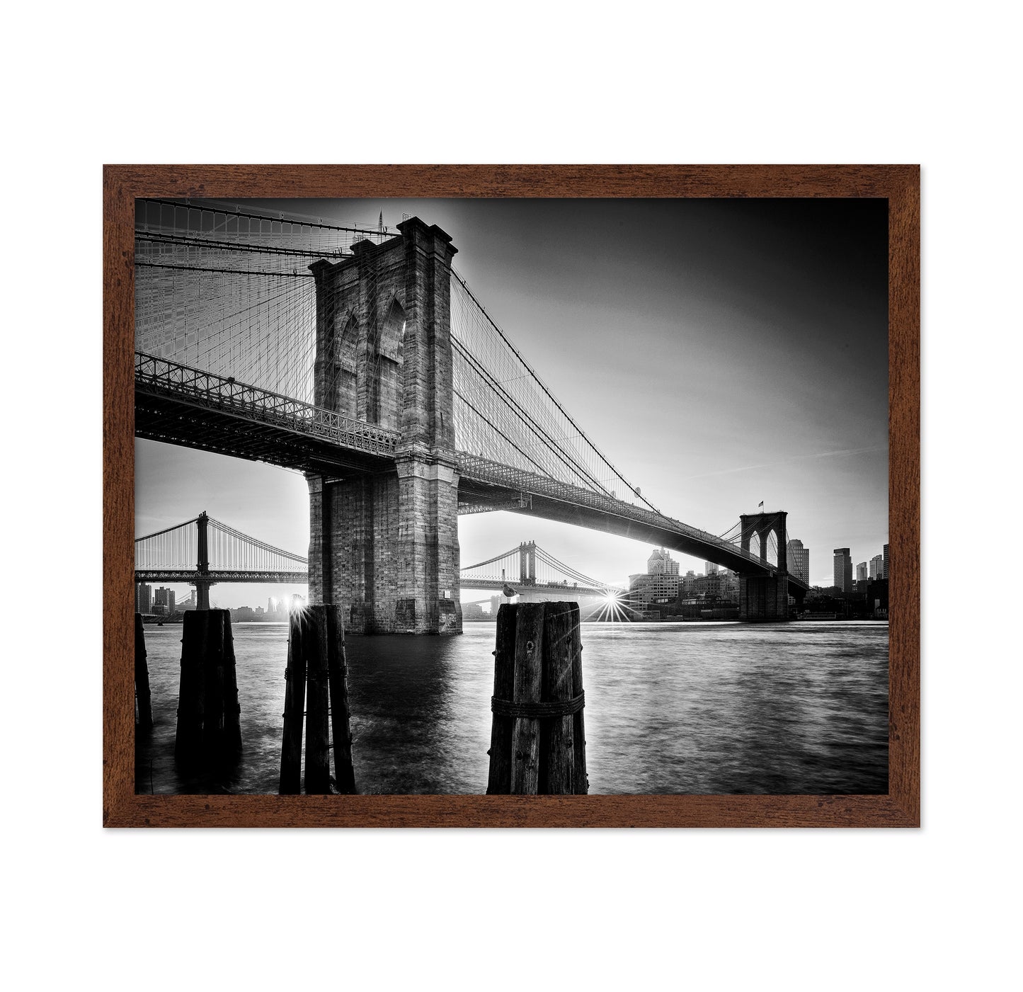 Brooklyn Bridge Sunrise BW