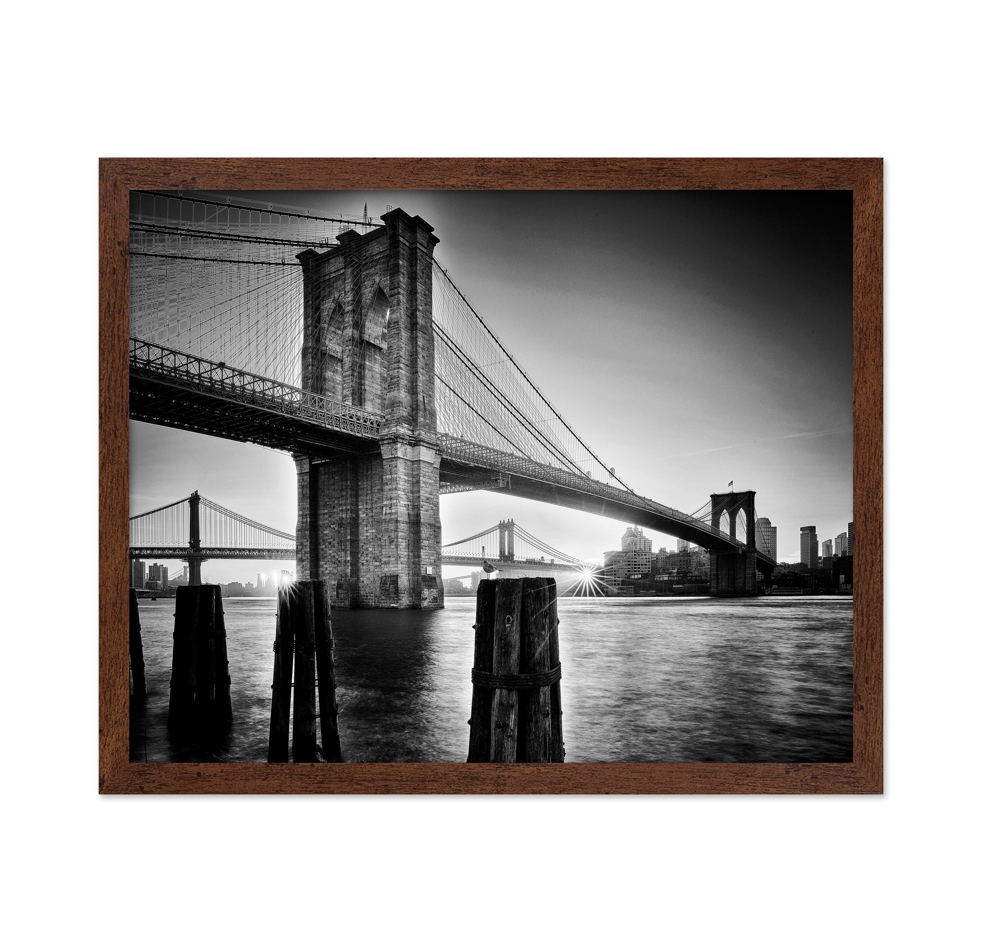 Brooklyn Bridge Sunrise BW