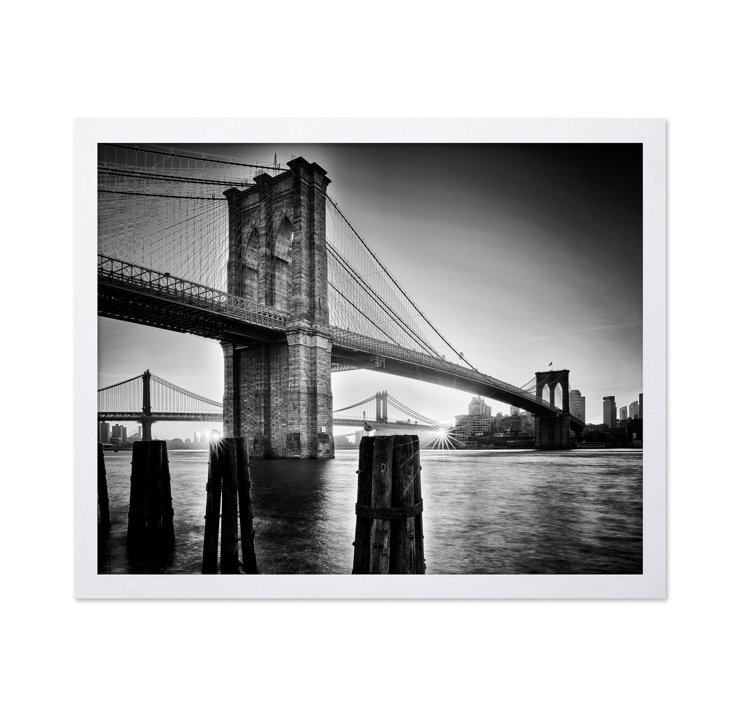 Brooklyn Bridge Sunrise BW