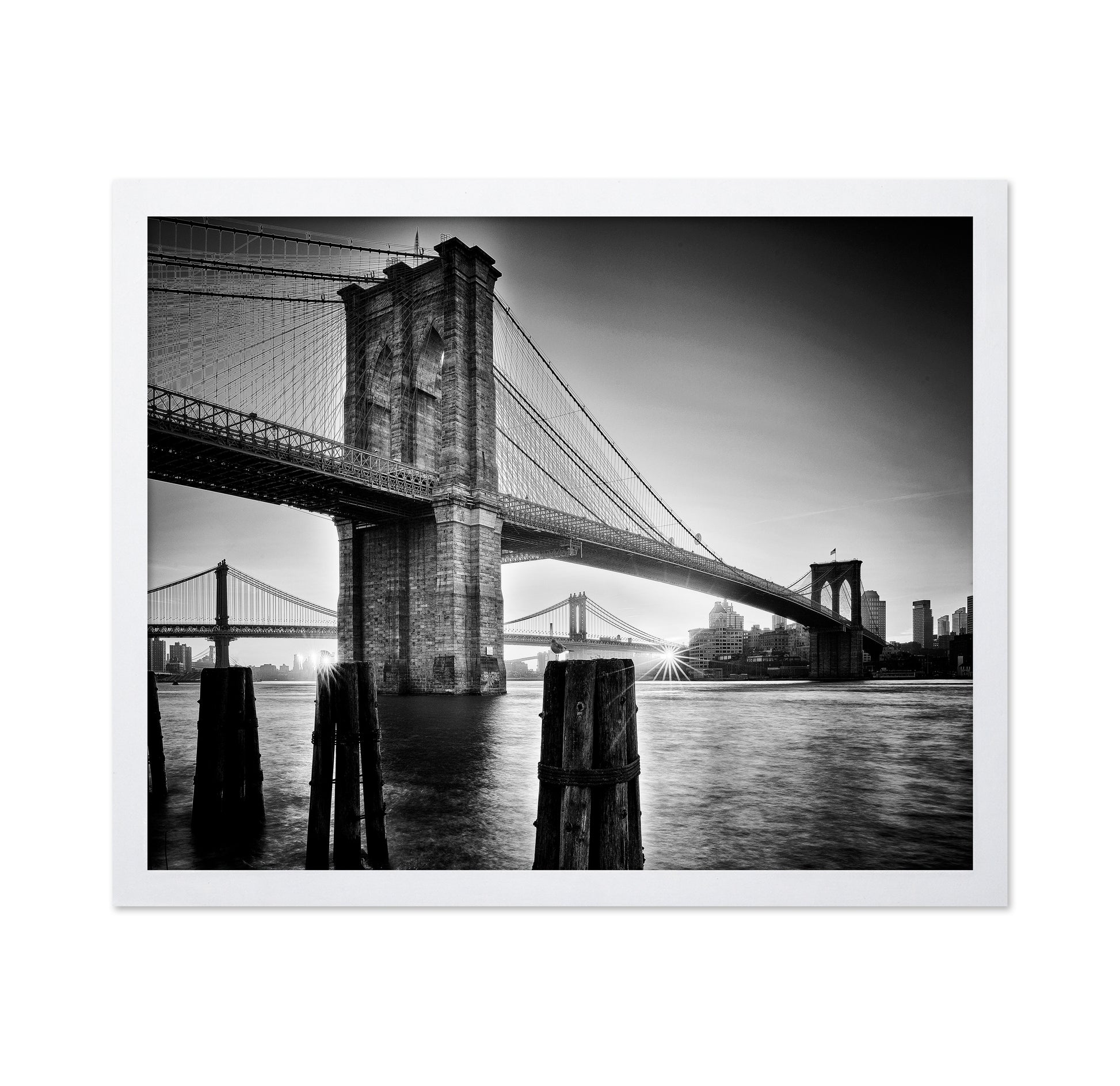 Brooklyn Bridge Sunrise BW