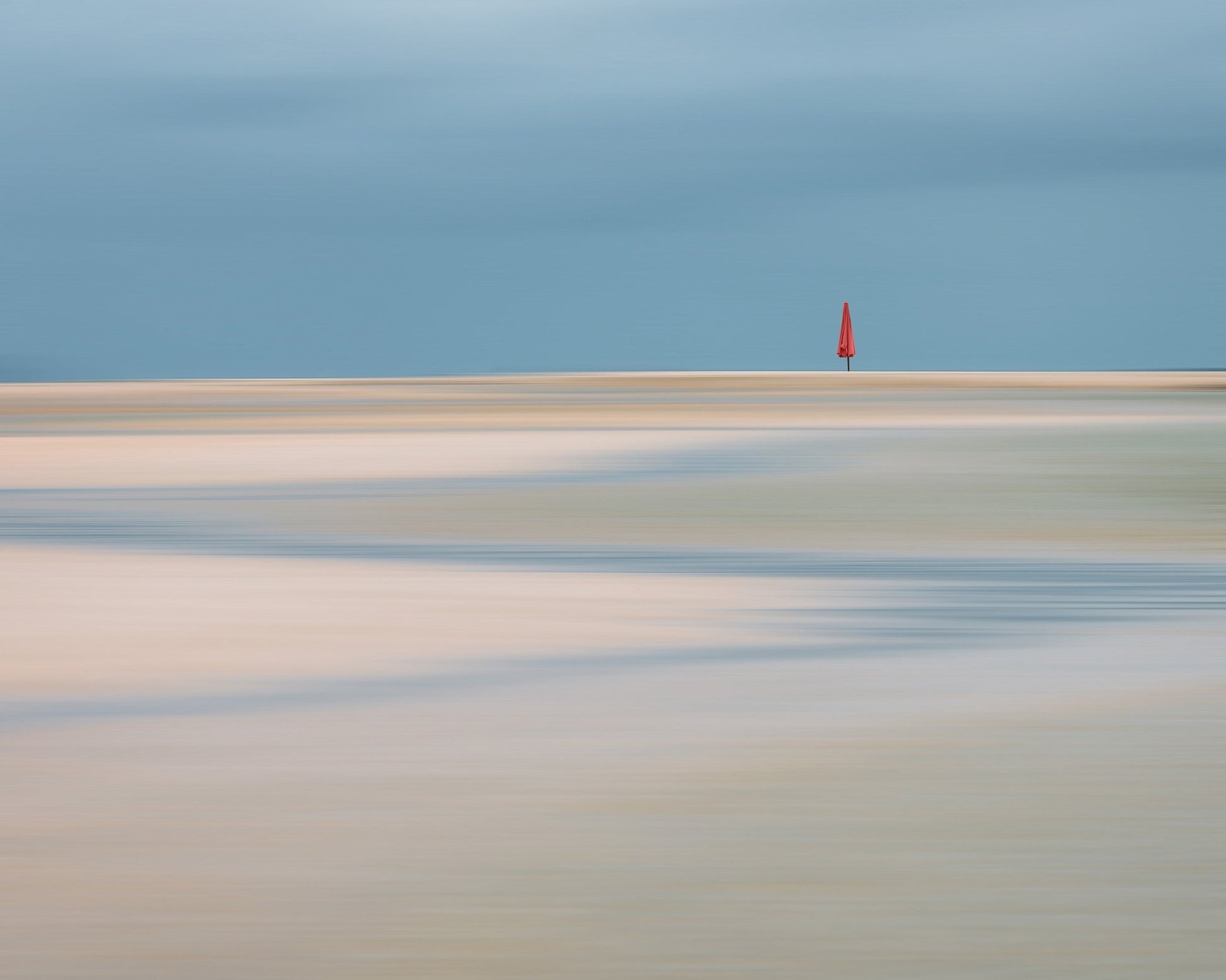Lone Red Umbrella