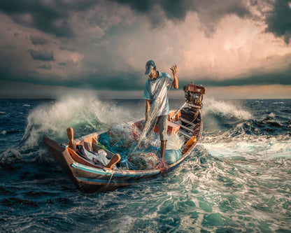 Fisherman At Sea
