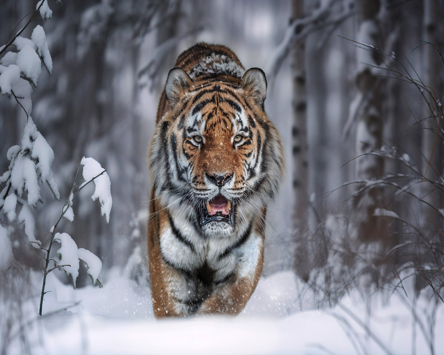 Tiger In Snow