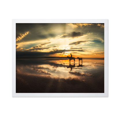 Horseback Sunset Reflection