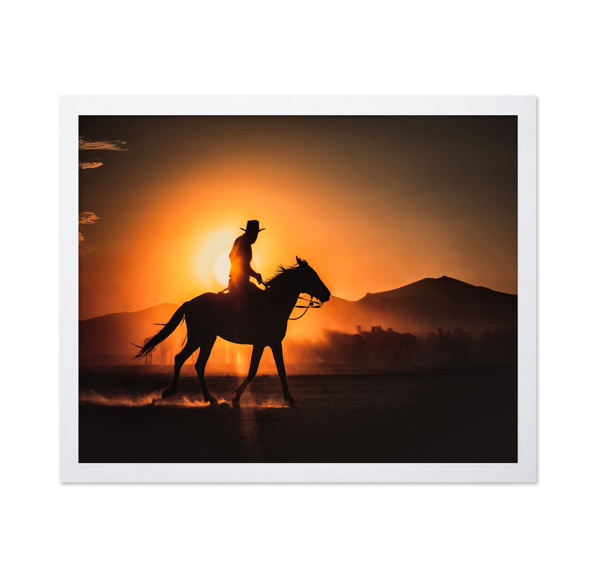 Cowboy Horse Sunset