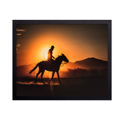 Cowboy Horse Sunset