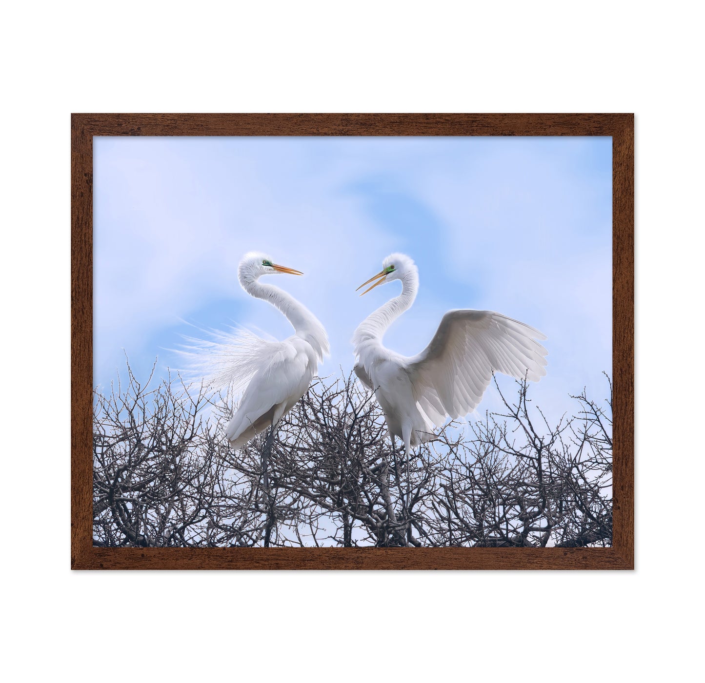 Egret Heart Pair