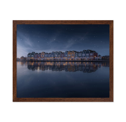 Dutch Waterfront Night Reflection