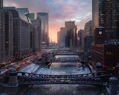 Chicago River Sunset