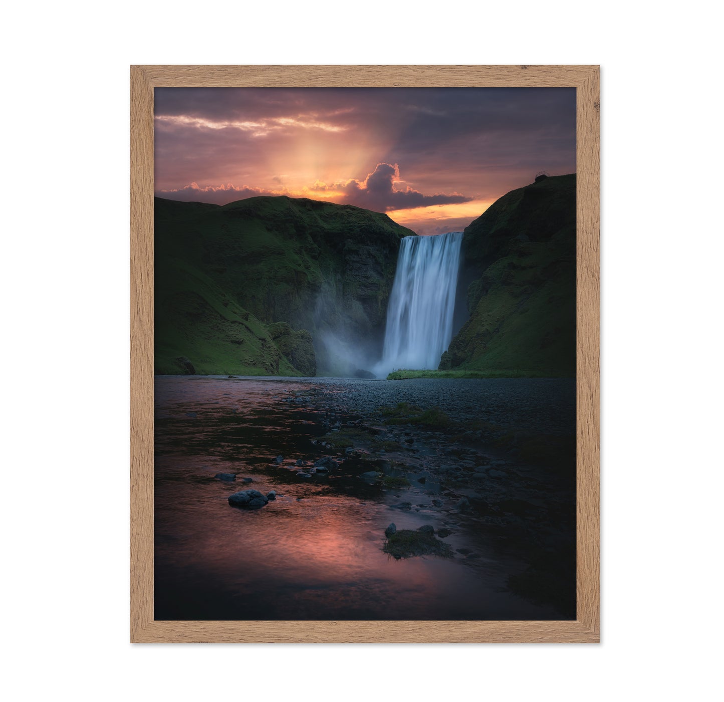 Sk�gafoss Sunset Waterfall