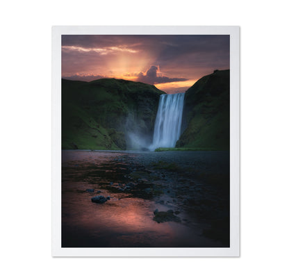Sk�gafoss Sunset Waterfall