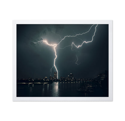 Lightning Over City Skyline