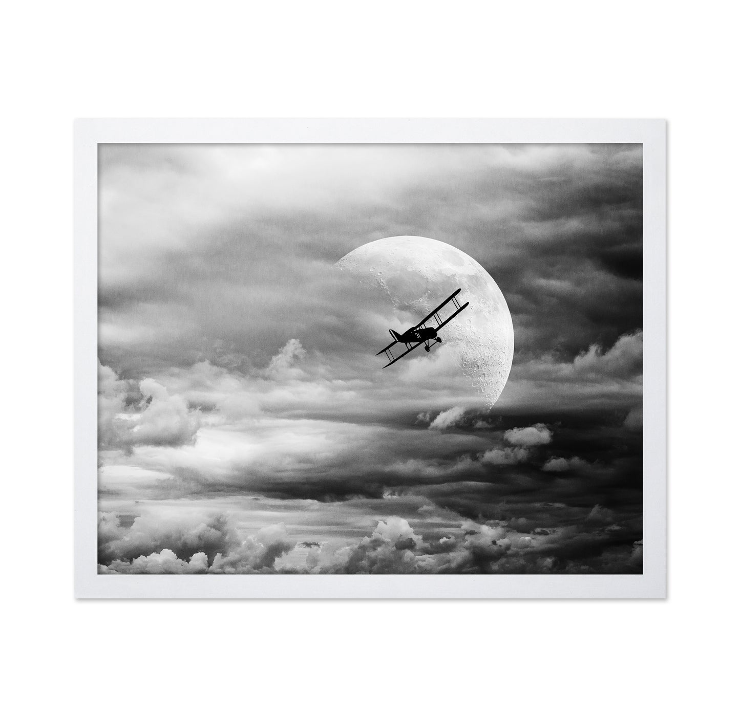 Vintage Plane Moon Flight