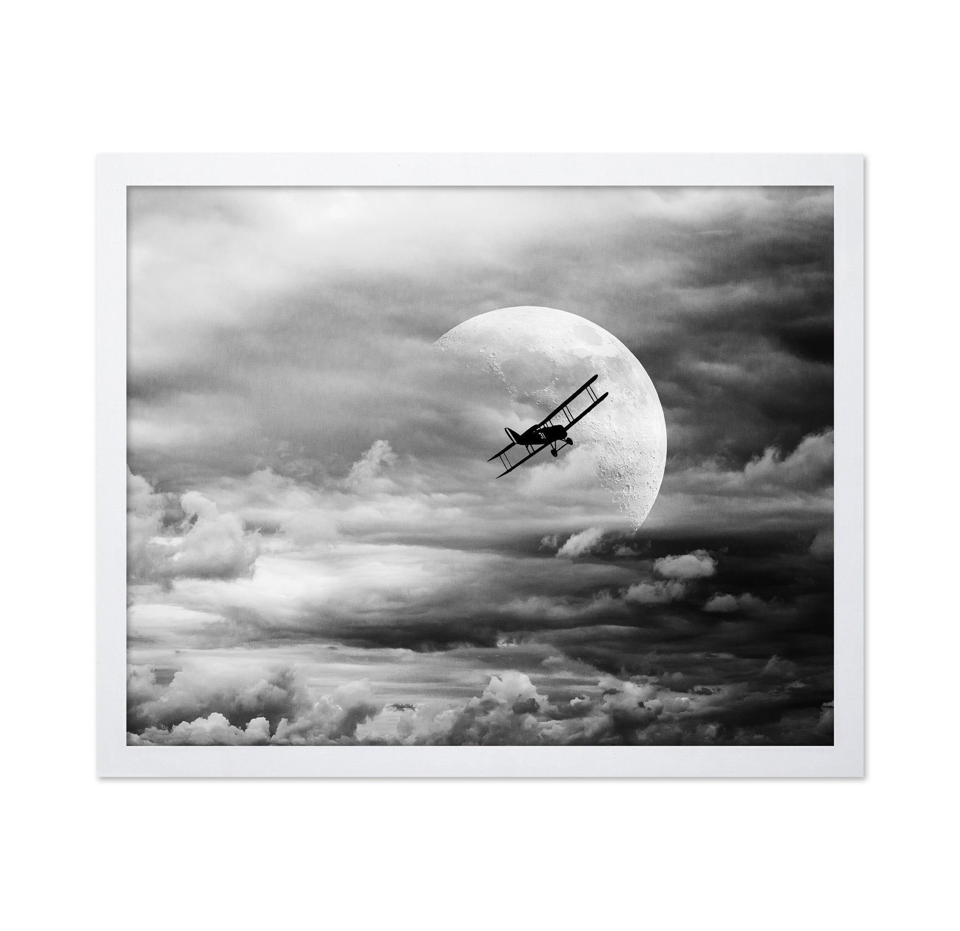Vintage Plane Moon Flight