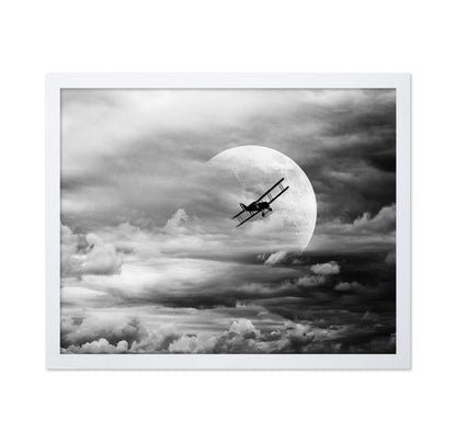 Vintage Plane Moon Flight