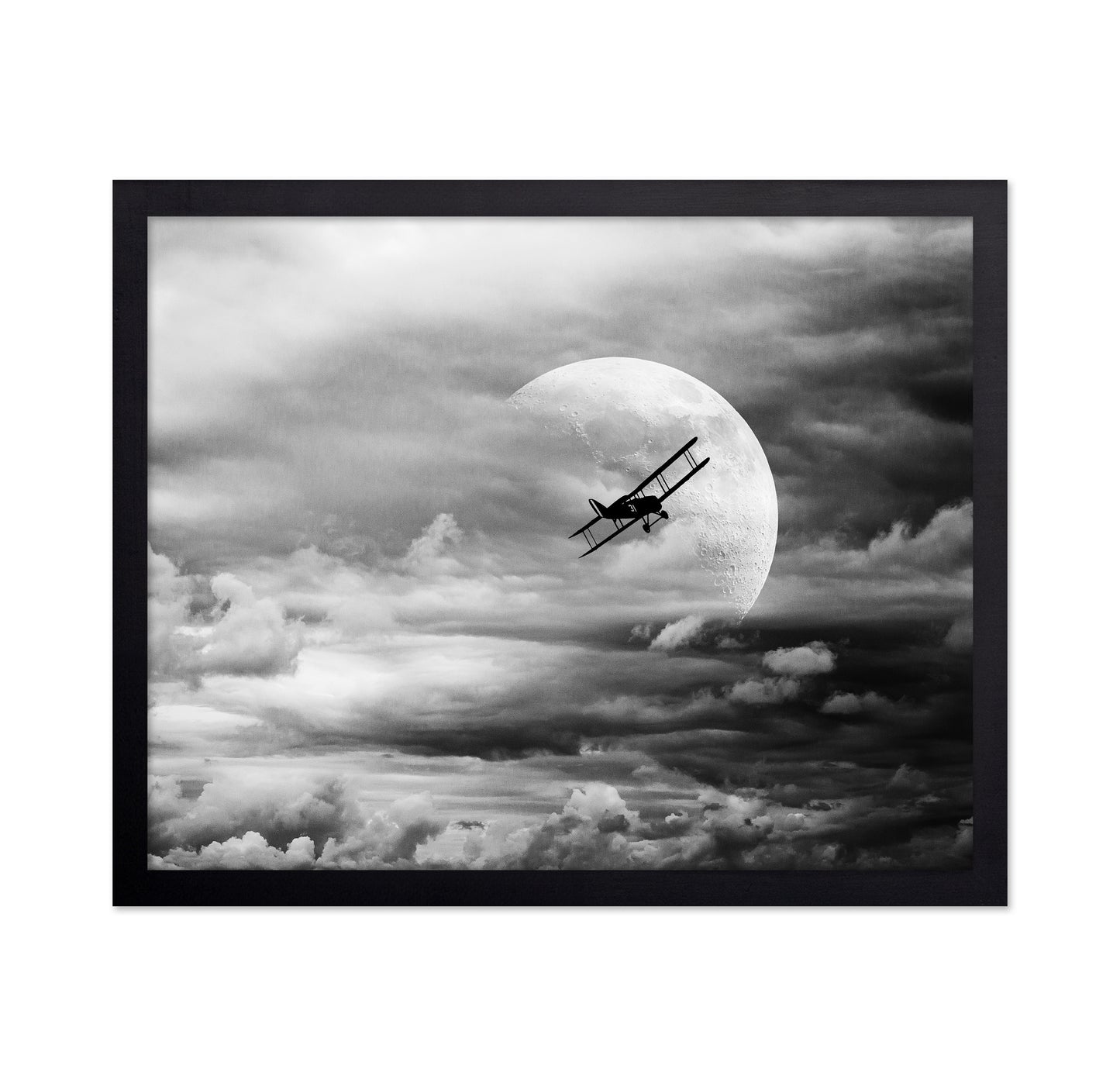 Vintage Plane Moon Flight