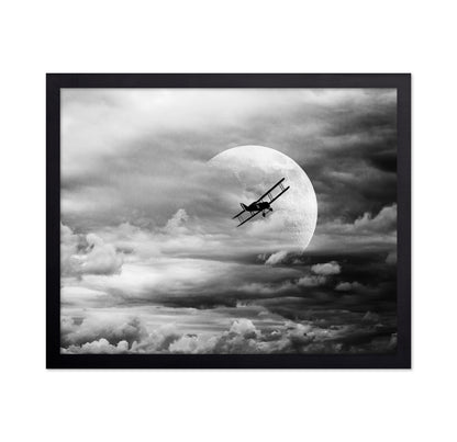 Vintage Plane Moon Flight