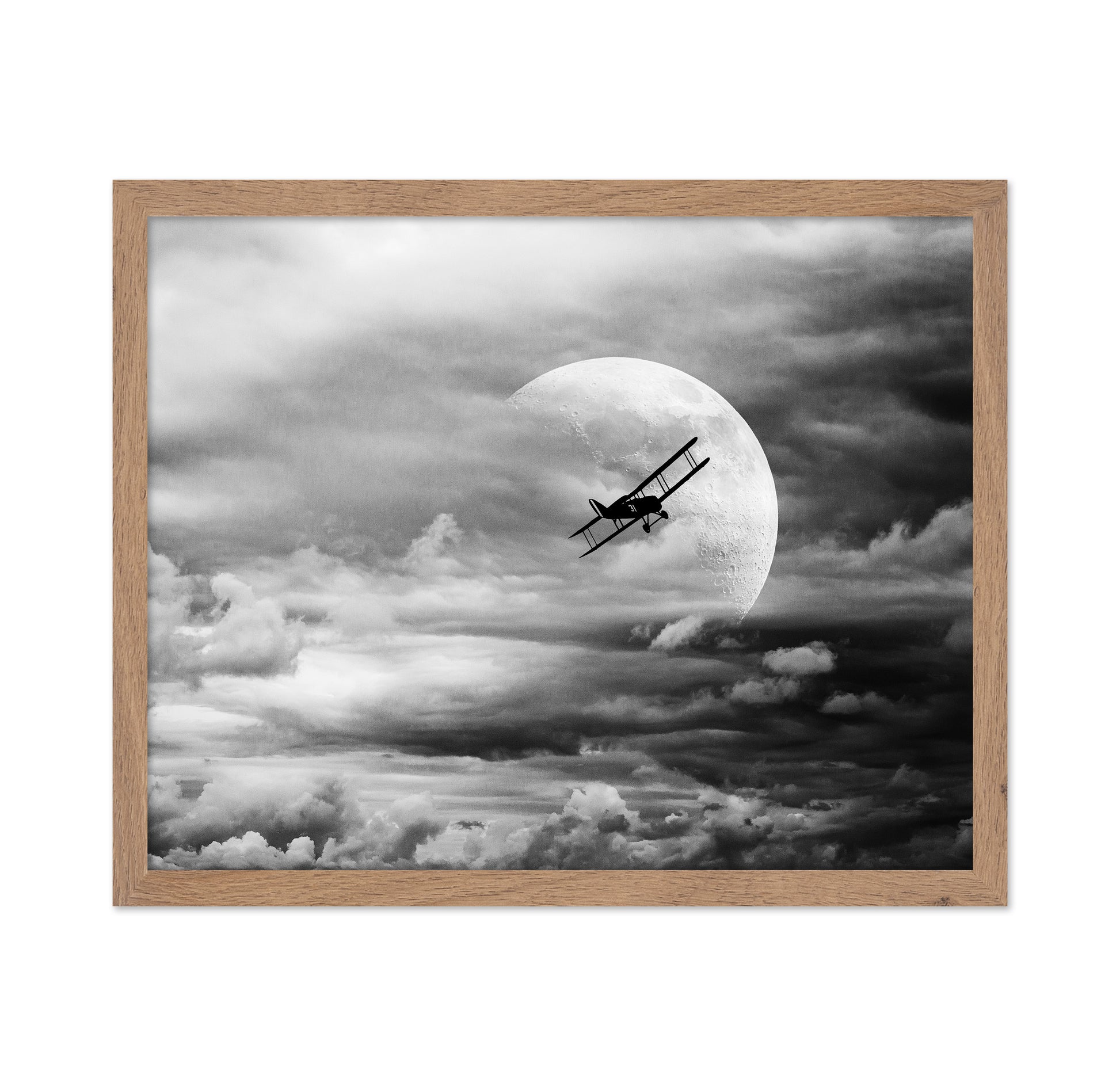 Vintage Plane Moon Flight