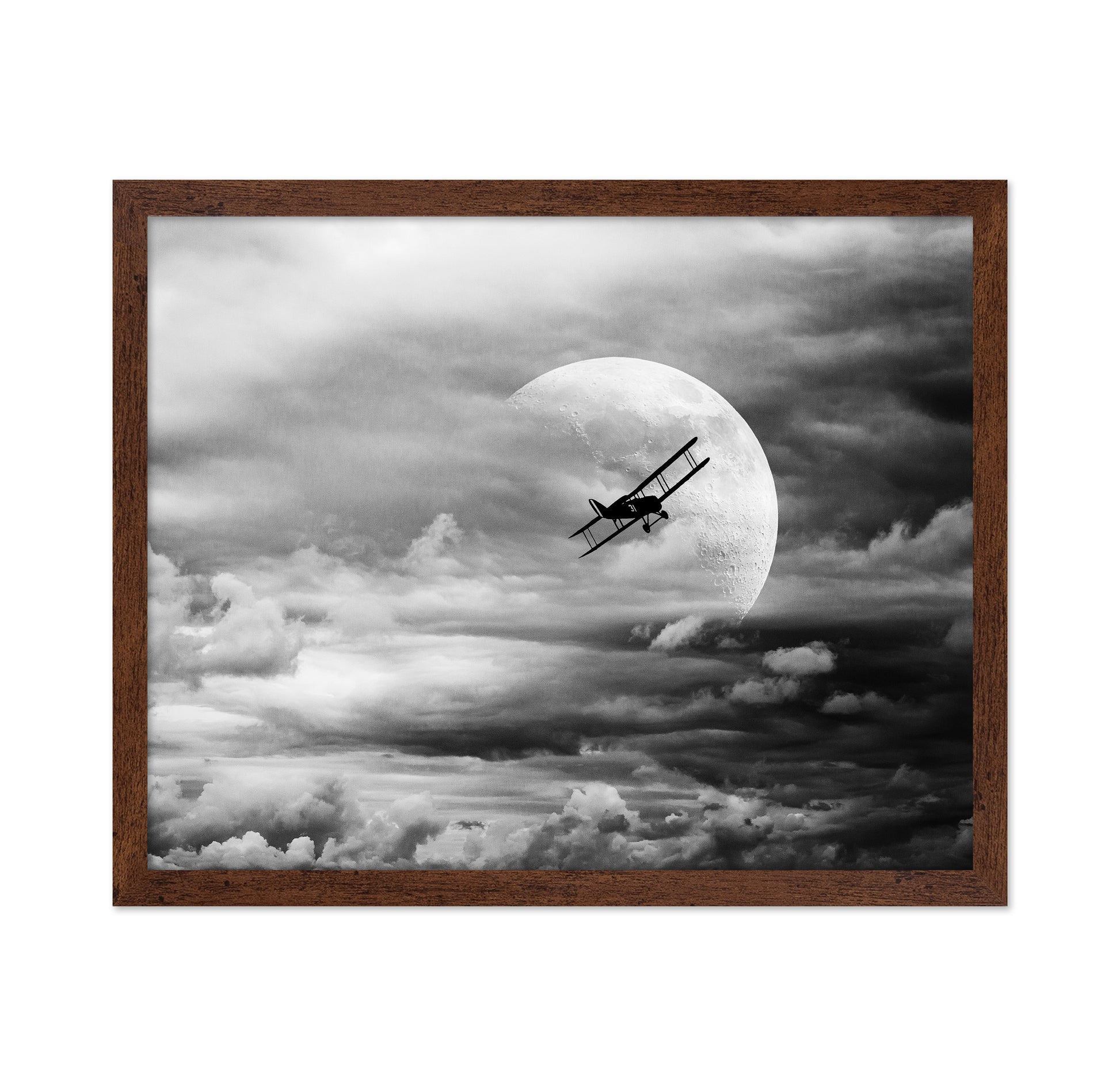 Vintage Plane Moon Flight