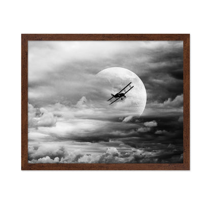 Vintage Plane Moon Flight