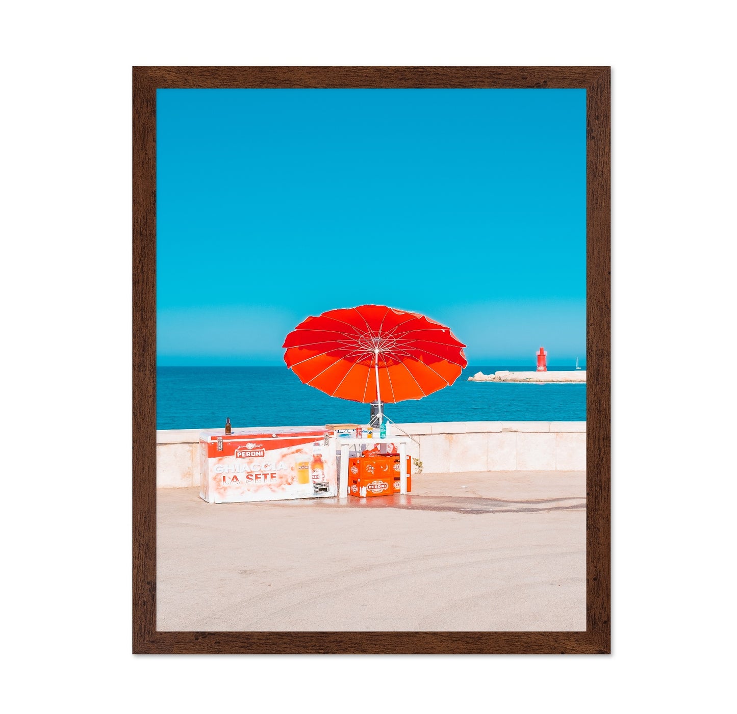 Red Umbrella Beach Stand