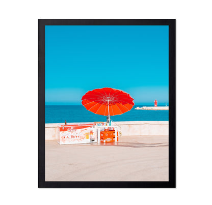 Red Umbrella Beach Stand