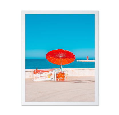 Red Umbrella Beach Stand