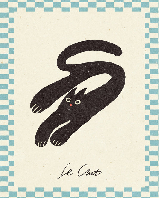 Minimalist Black Cat Illustration