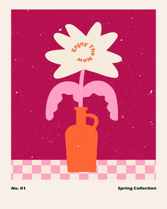 Pink Spring Flower Vase