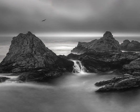 Misty Coastal Rocks