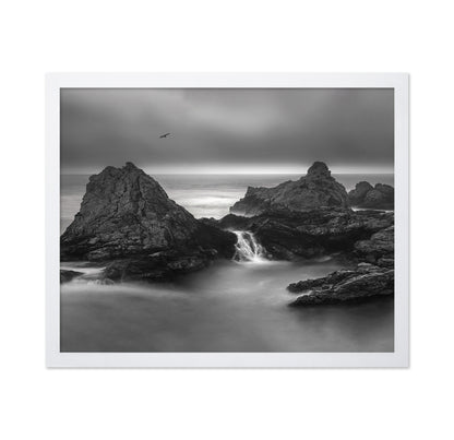 Misty Coastal Rocks