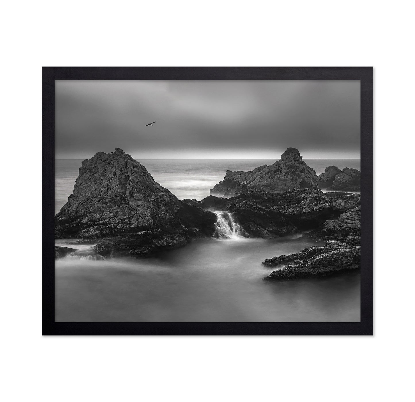 Misty Coastal Rocks