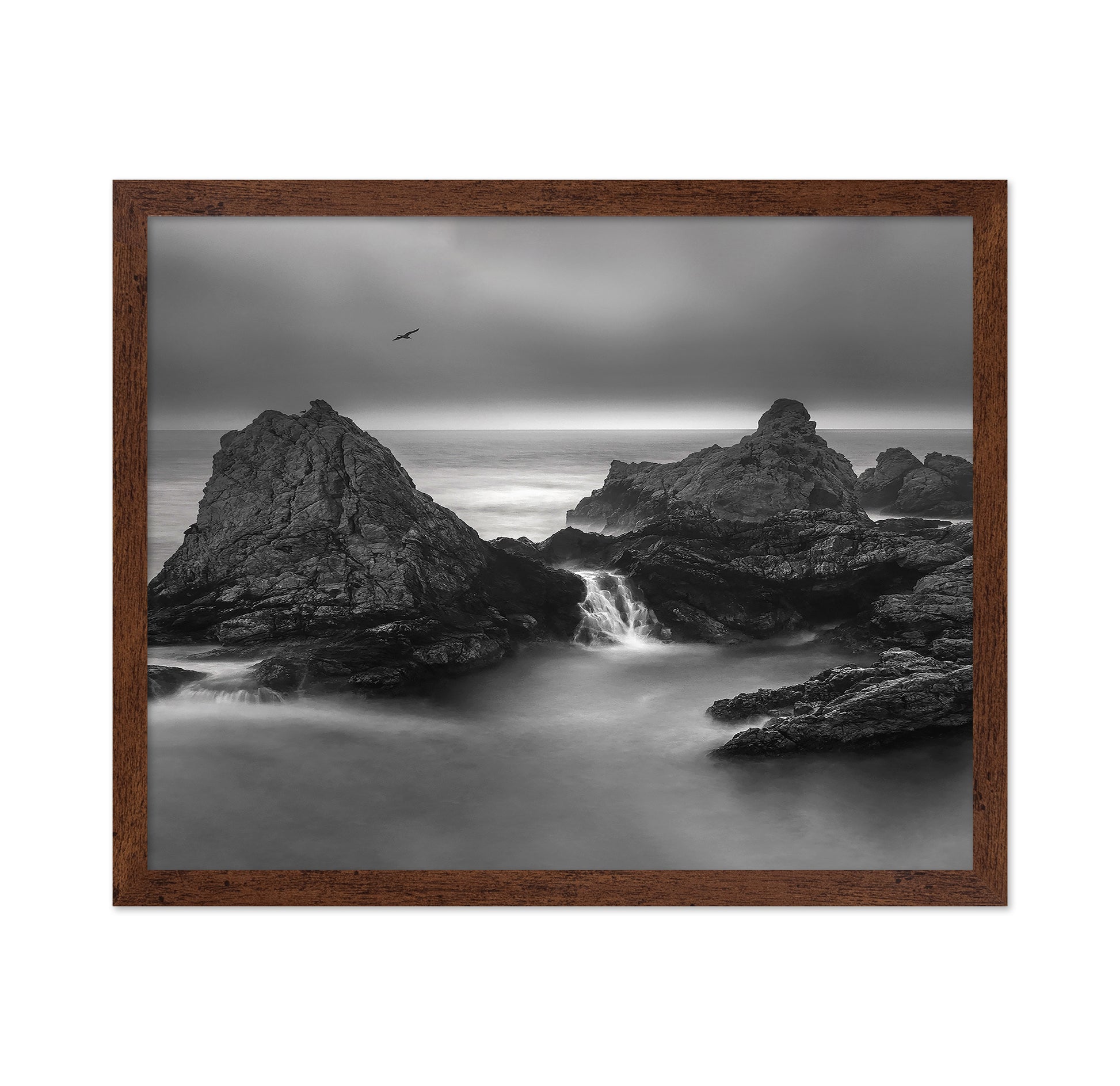 Misty Coastal Rocks