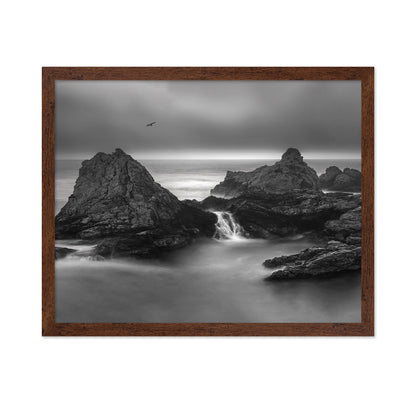 Misty Coastal Rocks