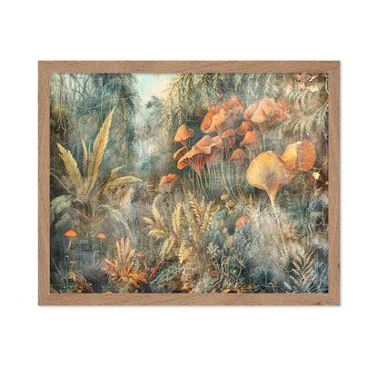 Vintage Tropical Jungle Mushrooms