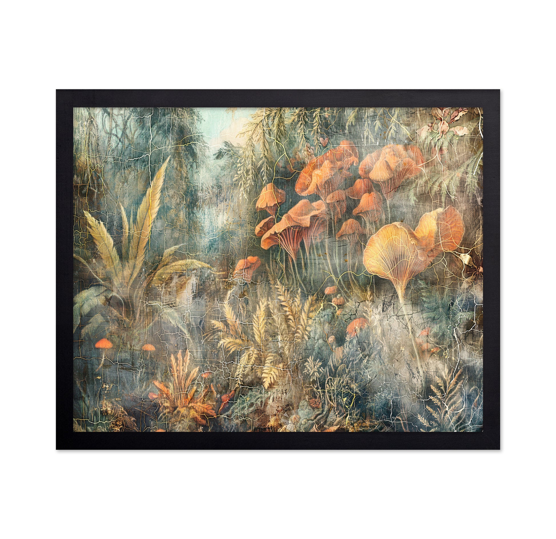 Vintage Tropical Jungle Mushrooms