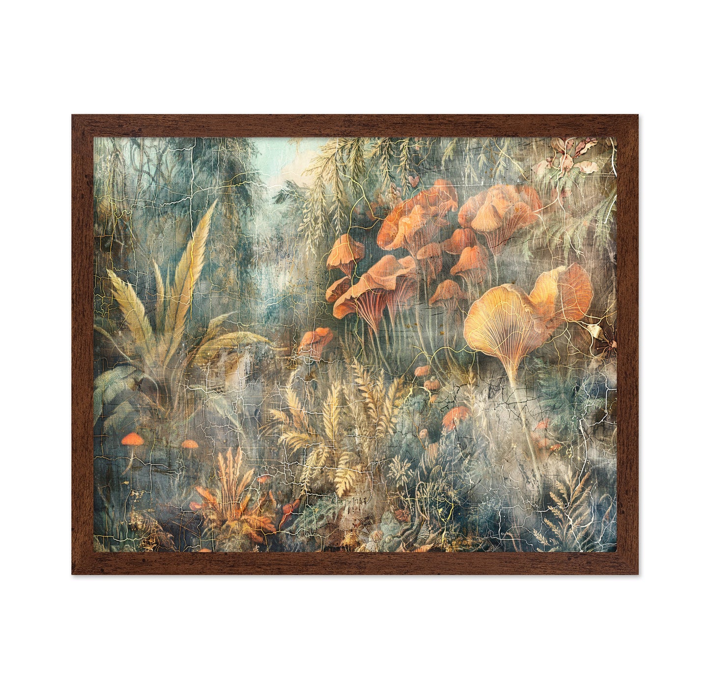 Vintage Tropical Jungle Mushrooms